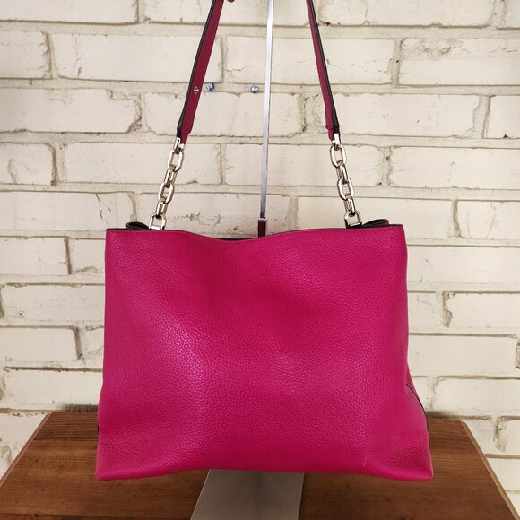Kate Spade Aubrey Chain Magenta Leather Shoulder Bag - Picture 3 of 14